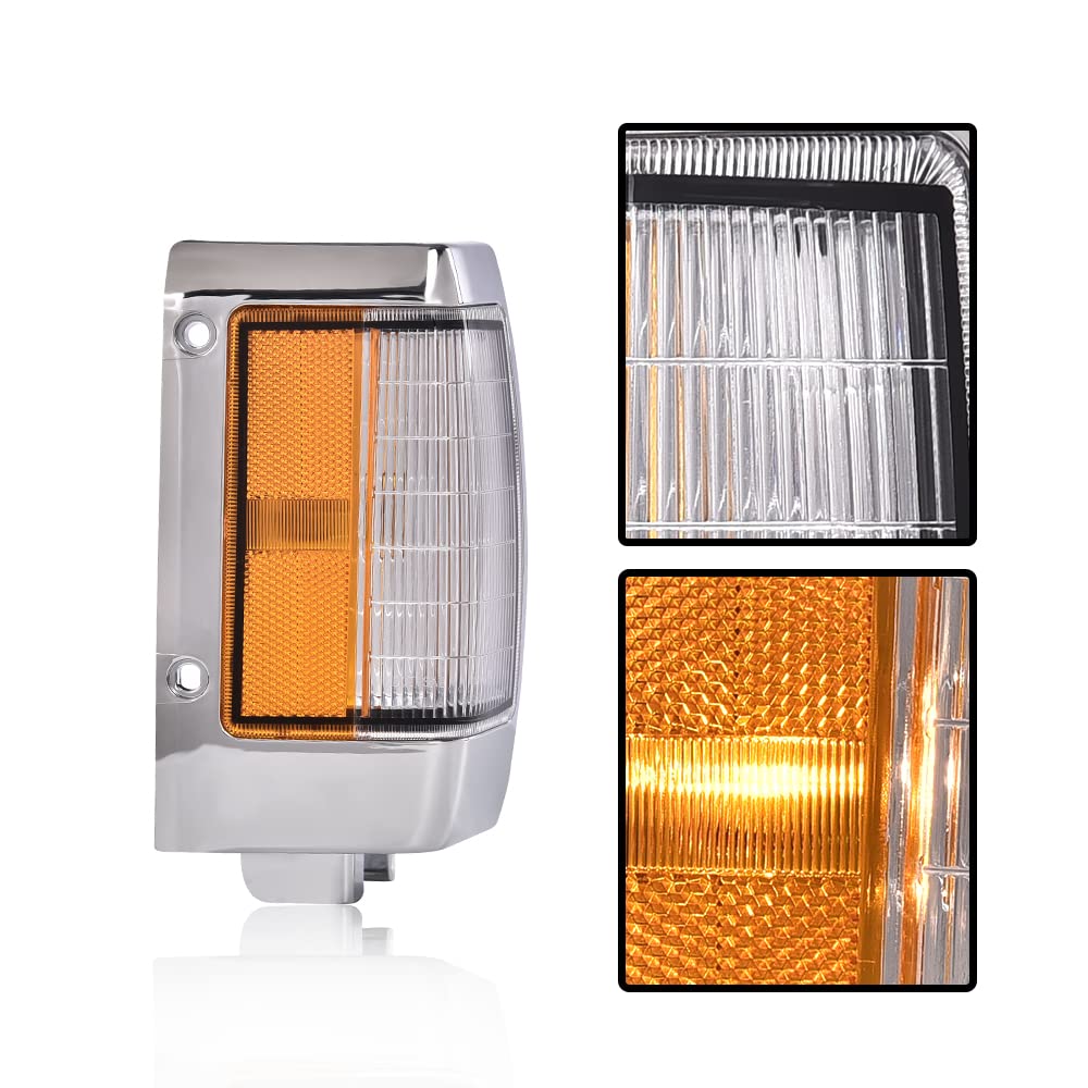 G-PLUS Side Marker Turn Signal Lights Driver And Passenger Side Compatible with Nissan D21 Hardbody 1990-1997 Parking Lights Turn Signals B611088G00 B611588G00 NI2550107 NI2551107