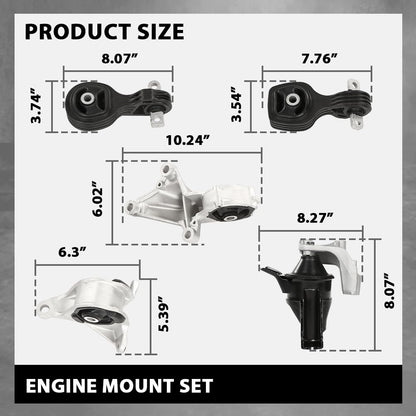 G-PLUS Engine Mount Set Compatible with Honda CR-V 2015-2017 2.4L Engine Automatic Transmission A65081, A65053 Motor Mount Kit 5pcs