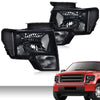 G-PLUS Headlights Compatible with Ford F150 2009-2014 Headlamps Pair Left & Right Smoky Lens Black Housing Clear Reflector,faros delanteros