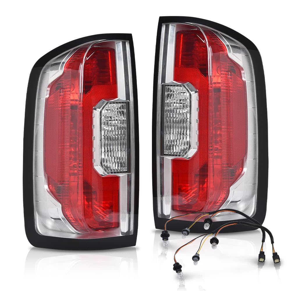 G-PLUS Tail Lights 1 Pair w/Bulbs Compatible with GMC Canyon 2015-2022 (submodel: All Terrain，Denali，Base, SL, SLE, SLT，AT4, Elevation, Elevation Standard) Luces Traseras Rear Brake Lamps Assembly