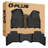 G-PLUS TPE Floor Mats Fit Dodge Ram 1500 Quad Cab 2009-2018 / Ram 1500 Classic Quad Cab 2019-2022 1st & 2nd Row Truck Accessories Cargo Liners All Weather Protection 3PCs Black Alfombras para Carro