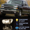 G-PLUS Fog Lights Bumper Lamp Compatible with Chevy Silverado 1500/2500/3500 2003-2006, Compatible with 2007 Classic, Fit Avalanche 2002-2006 Without Body Cladding, Clear