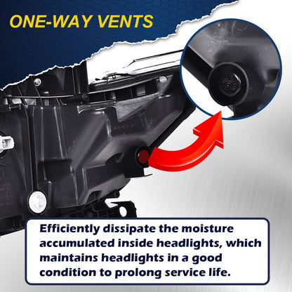 G-PLUS Headlights Assembly, Compatible with 2018 2019 2020 Honda Accord Right Bumper Headlamp, Clear Lens Black Housing Amber ReflectorBumper Headlamps,faros delanteros