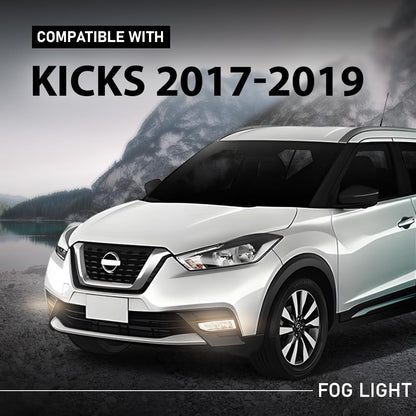 G-PLUS Front Bumper Fog Lights Fog Lamps & Wiring Harness Left&Right Side Compatible with Nissan Kicks 2017-2019 261508995A