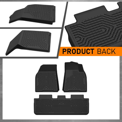 G-PLUS Model Y Floor Mats Fit Tesla Model Y 2020-2024 5-Seat (NOT FIT 7 Seat) Floor Liners,TPE All Weather Custom Fit Full Cover Protection Model Y Mats Accessories 1st & 2nd Row,Black 3PCS