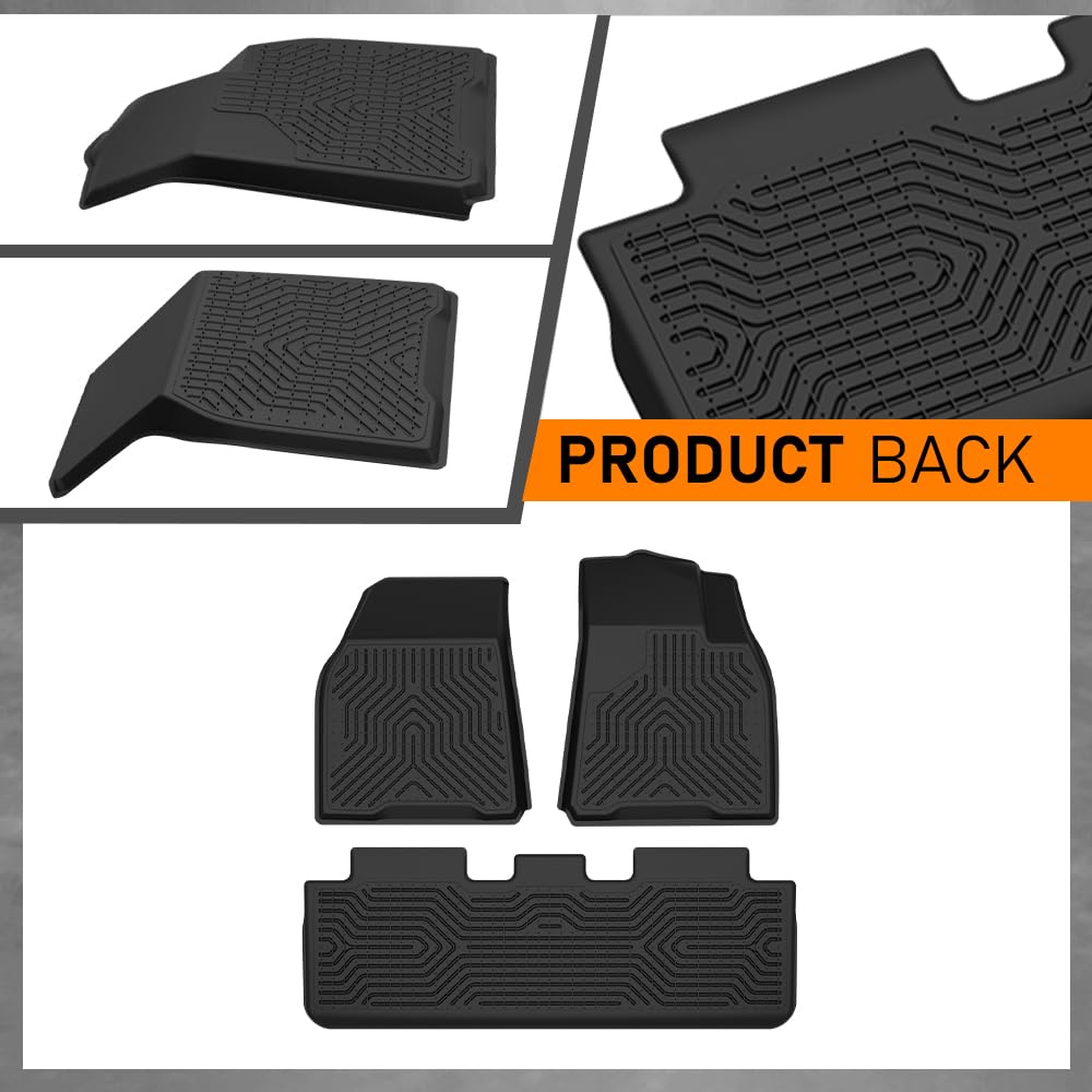G-PLUS Floor Mats Compatible with Tesla Model Y 2025-2026 5 Seat (NOT FIT 7 Seat) Floor Liners All Weather Full Cover Protection 3 Piece TPE