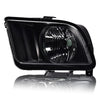 G-PLUS Headlight Compatible with Ford Mustang 2005-2009 Halogen Left Diver Side Clear Lens Black Housing Clear ReflectorBumper Headlamps,faros delanteros