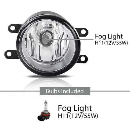 G-PLUS Pair Fog Lights Assembly, Compatible with Toyota 2006-2013/ LX 2008-2013/ Scion xA 2006, Left Driver & Right Passenger Side 2PCS, 812100D041, 812100D042