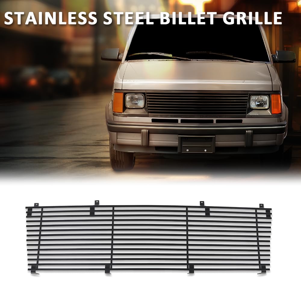 G-PLUS Billet Grille Compatible with Chevy Astro Van 1985-1994/Fit GMC Safari Van 1985-1994 C85103J Stainless Steel Black