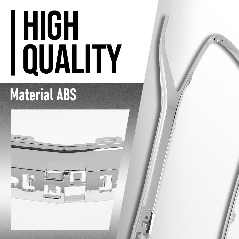G-PLUS Front Grille Trim Compatible with Chevy Malibu 2019 2020 2021 2022 84473374, GMC1202106 Chrome
