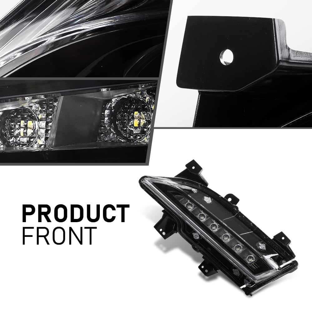 G-PLUS LED Front Fog Light Daytime Running Light Lamp Compatible with Lincoln MKC 2015-2018 EJ7Z13200D, FO2562100 Black Left Side