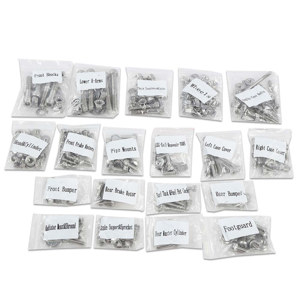 G-PLUS ATV Bolt Screw Kit Set 378 Piece Compatible with Yamaha Banshee 350 YFZ350 1987-2006 Polished Stainless Silver Color Iron