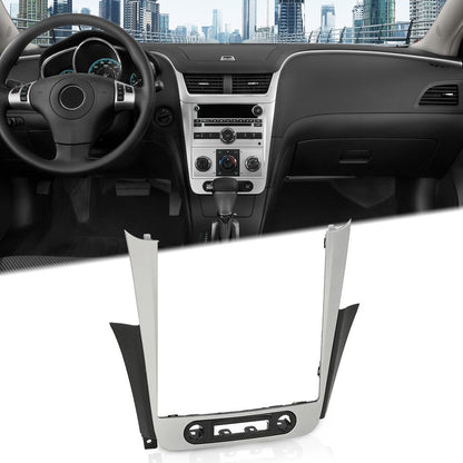 G-PLUS Radio Dash Bezel Trim Vent Compatible with Chevy Malibu 2008-2012 Sliver & Black Car Radio Dashboard Cover