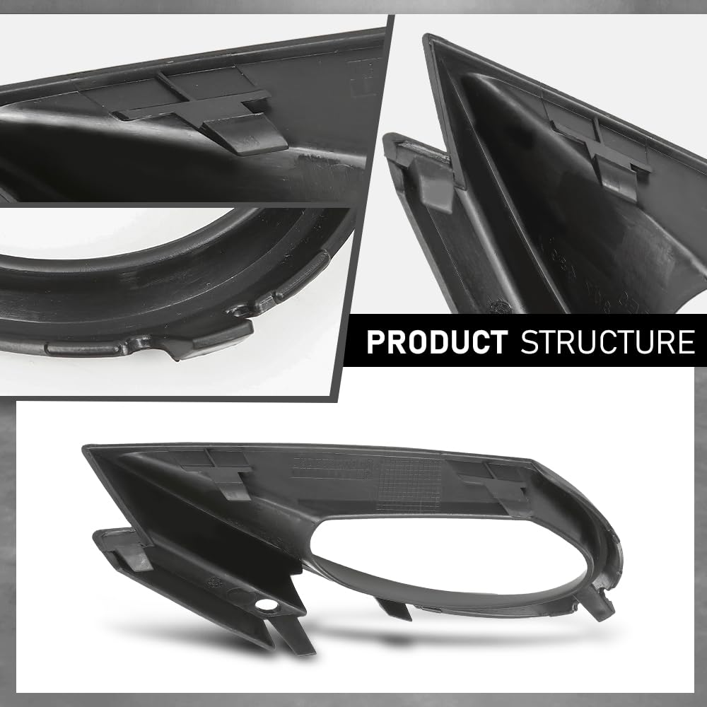 G-PLUS Front Right Fog Light Grill Cover, Compatible with Audi Q7 2010-2015, Passenger Side, AU1039111, 4L0807490A