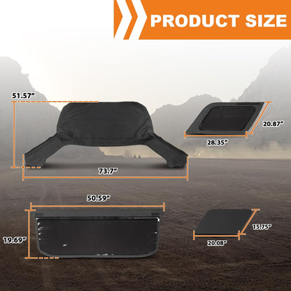 G-PLUS Soft Top With 3 Windows Compatible with Isuzu Rodeo 2000-2002 Fit Isuzu Amigo 1999-2000 Black