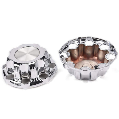 Wheel Center Caps 8 Lugs (Set of 4) Best for 16'' Van & Truck Rim Wheels Compatible for Chevy Silverado Suburban Avalanche GMC Sierra Yukon 1500 2500 - Chrome Black Replacement Hub Cover 5079
