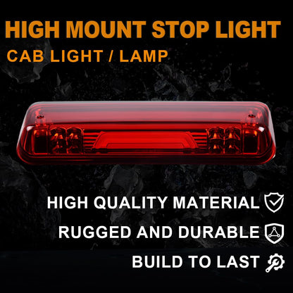 G-PLUS Rear LED Third Brake Light Compatible with Ford F150 Lobo 2004-2008/ Ford Explorer Sport Trac 2007-2010/ Lincoln Mark LT 2006-2008 3RD Cargo Led Tail Lamps (Red Lens Black Housing)