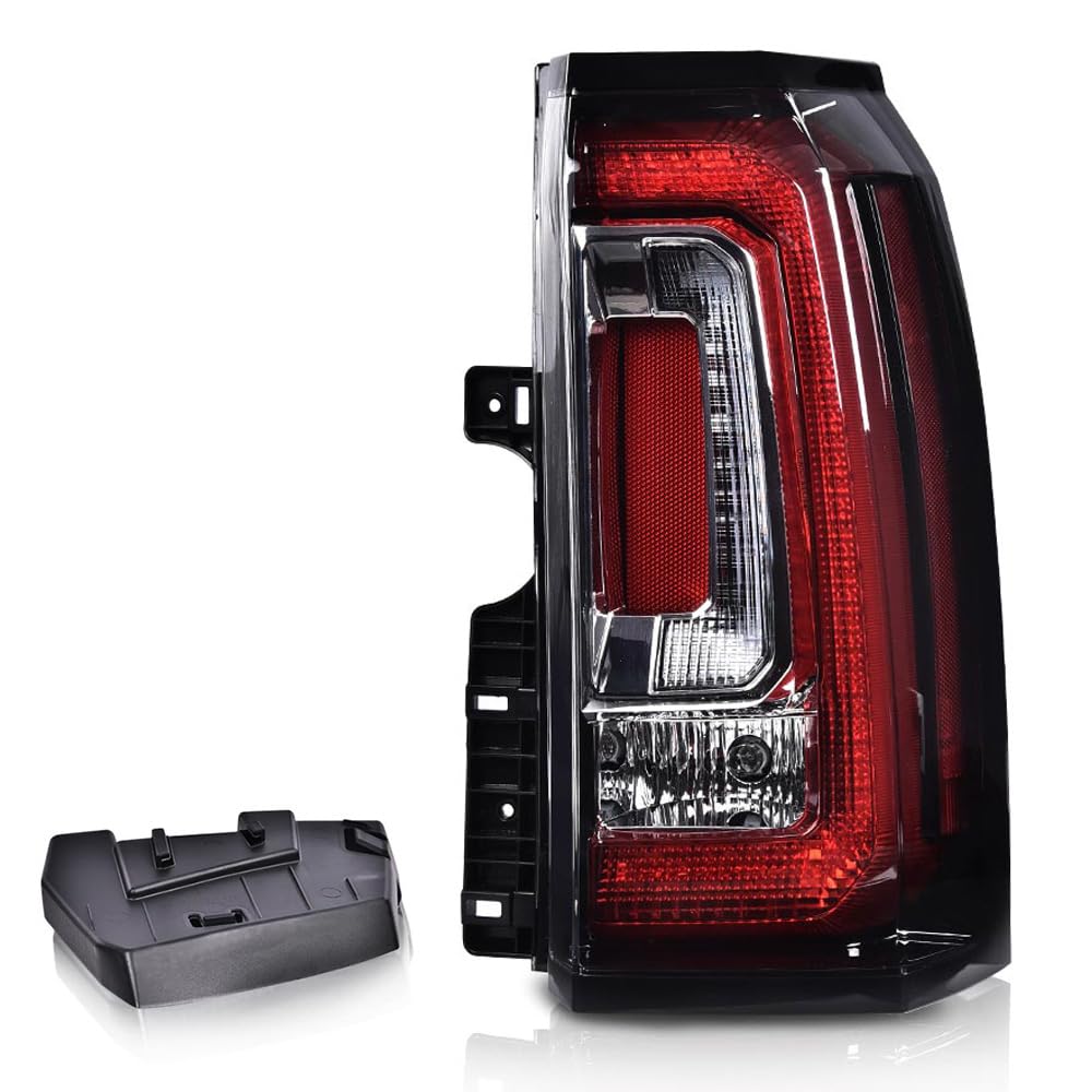 G-PLUS LED Rear Right Tail Light Assembly Fit GMC Yukon/Yukon XL (Denali, SLE, SLT) 2015-2018, Right Passenger Side Rear Brake Lamp, Clear Lens Red/Black Housing, GM2801268