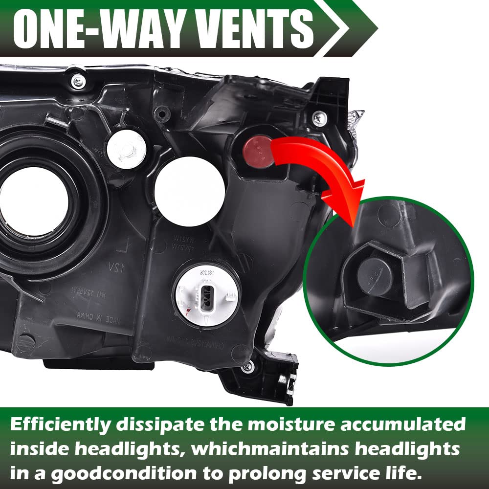 G-PLUS Projector Headlights, Compatible with Honda Civic 2016-2021 2/4Door DX EX/EX-L/EX-T LX/LX-P Si Sport,(NOT For Factory LED Headlight Models) Halogen Model LED DRL (Passenger & Driver Side)