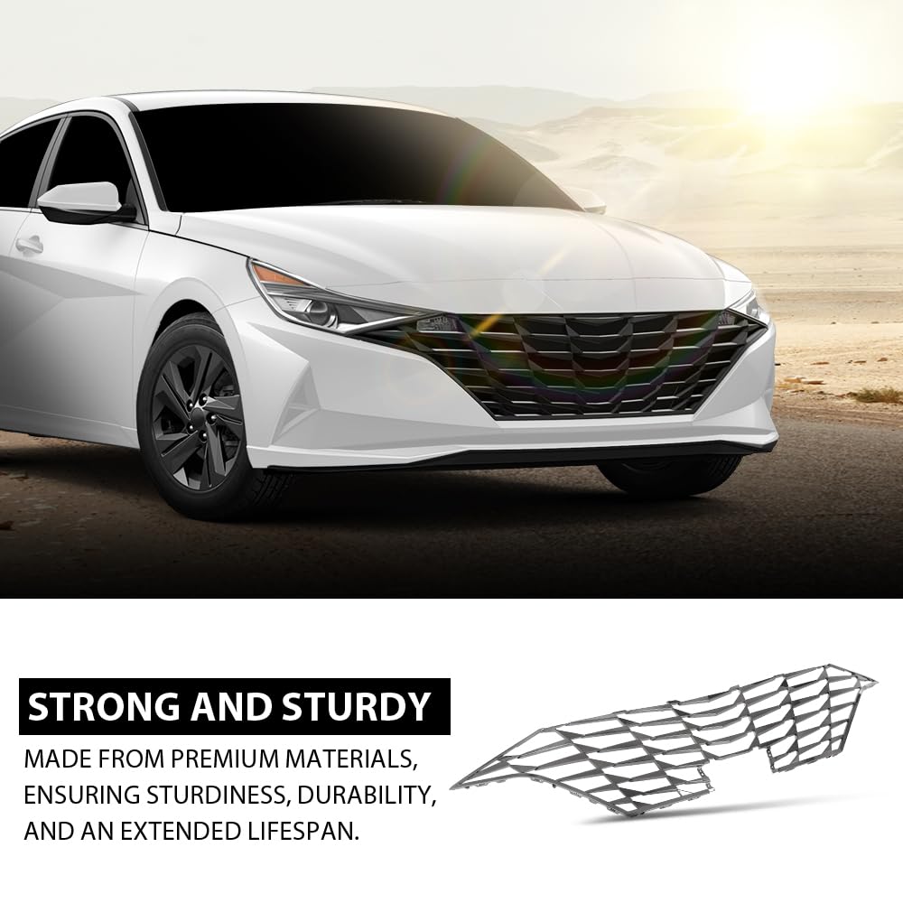 G-PLUS Front Bumper Radiator Grille Assembly Replacement Compatible with Hyundai Elantra 2021-2023 86351-AA030, 86351AA030 Grill