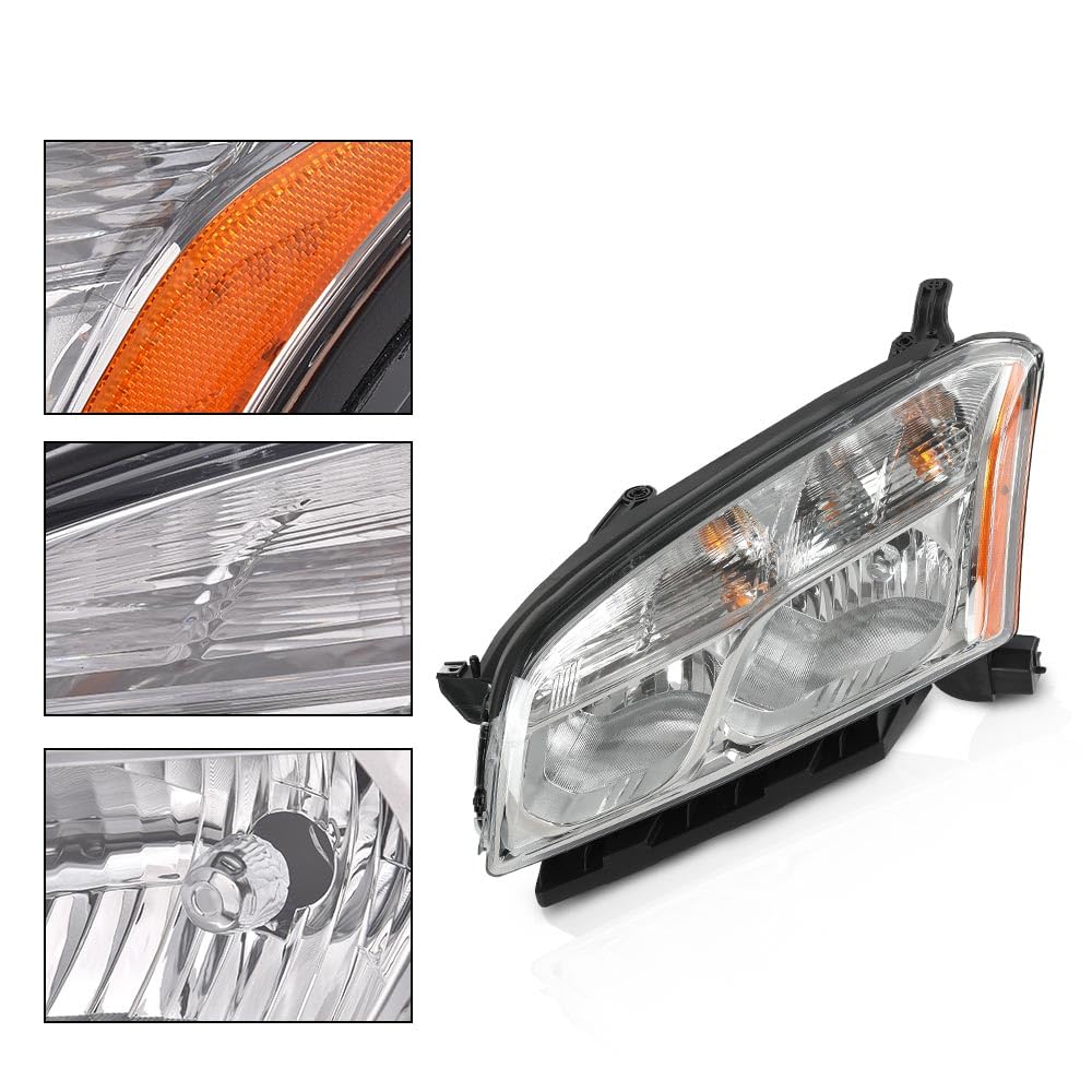 G-PLUS Headlights Assembly Compatible with Chevy Trax 2013 2014 2015 2016 Halogen Set Pair Left & Right Headlamps Clear Lens Chrome Housing Amber Reflector,faros delanteros