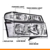 G-PLUS Headlights Fit Chevy Colorado/GMC Canyon 2004-2012,Fit Isuzu i-280 i-350 2006/i-290 i-370 2007-2008 Headlamps Clear Lens Chrome Housing Clear Reflector,faros delanteros Assembly