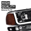 G-PLUS LED Headlights Assembly Compatible with GMC Sierra 1500 1999-2007,Fit GMC Sierra 1500 HD 2001-2007, Bumper Headlamps Clear Lens Black Housing Amber Reflector,Left & Right,faros delanteros
