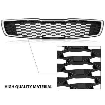G-PLUS Front Upper Bumper Grille Grill Chrome & Black Compatible with Kia Forte5 Hatchback EX LX 2017 2018 86350-A7810, 86350A7810, 86350A7830, 86350-A7830