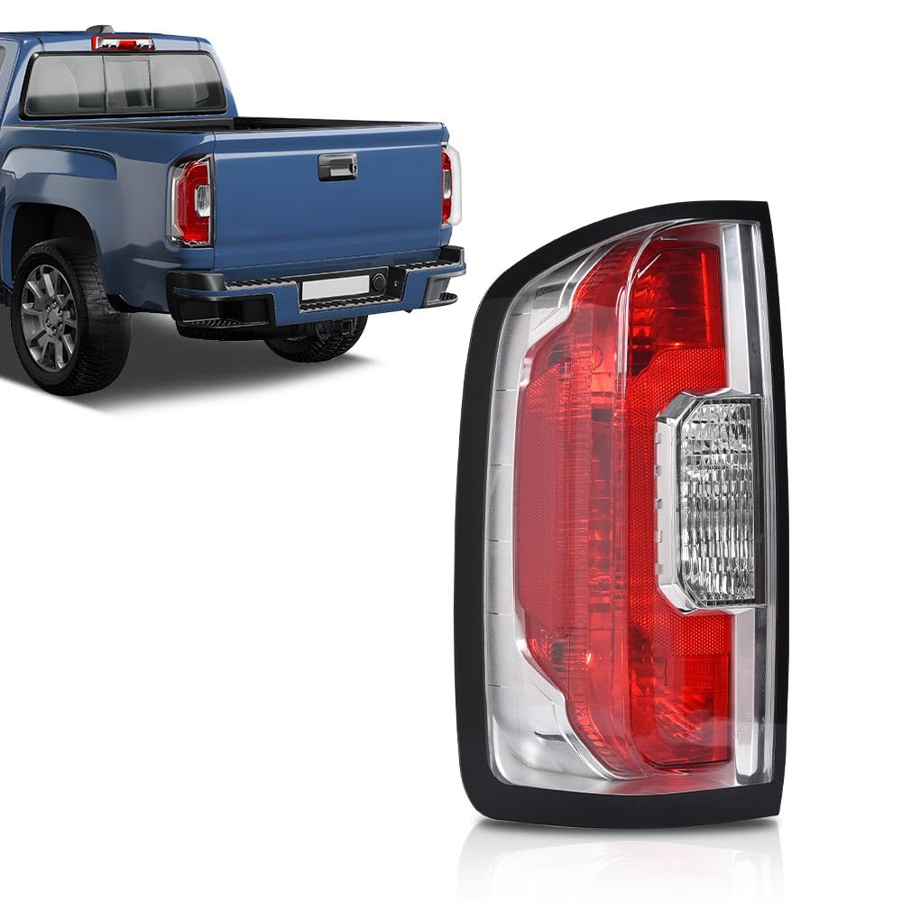 G-PLUS Tail Light Left Driver w/Bulbs,Fit for GMC Canyon 2015-2022 (submodel: All Terrain，Denali，Base, SL, SLE, SLT，AT4, Elevation, Elevation Standard) Luces Traseras Rear Brake Lamps Assembly