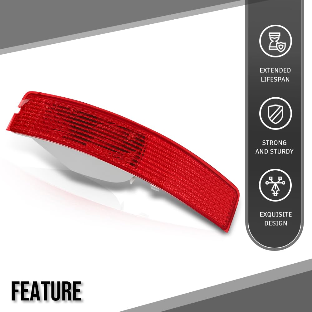G-PLUS Rear Bumper Reflector Right Side Compatible with Volvo XC90 2007 2008 2009 2010 2011 2012 2013 2014 31111185 Red