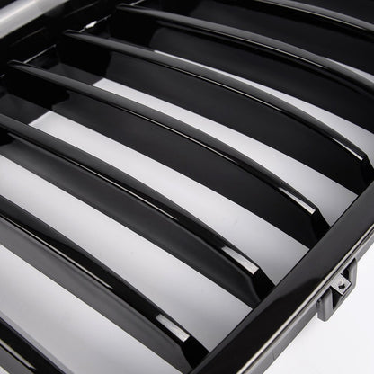 Gloss Black Front Hood Kidney Grille Grill Compatible For BMW F07 5 Series GT 535iGT 550iGT 2012+