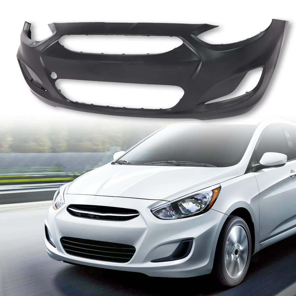 G-PLUS Front Bumper Cover Compatible with Hyundai Accent Sedan/Hatchback 2014 2015 2016 2017, HY1000201 865111R010, Black Primered