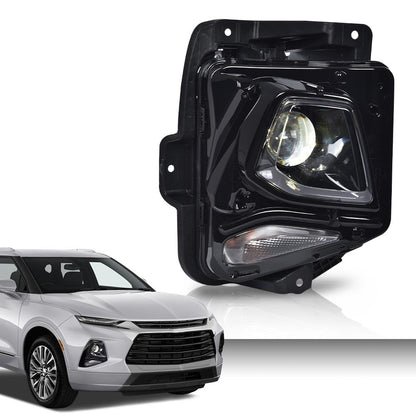 G-PLUS Headlight Headlamp Assembly w/Bulbs Compatible with Chevy Blazer 2019-2021 84588816, GM2503492, 84788650 Clear Lens Black Housing Right Passenger Bumper Headlamps,faros delanteros