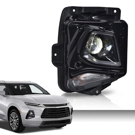 G-PLUS Headlight Headlamp Assembly w/Bulbs Compatible with Chevy Blazer 2019-2021 84588816, GM2503492, 84788650 Clear Lens Black Housing Right Passenger Bumper Headlamps,faros delanteros