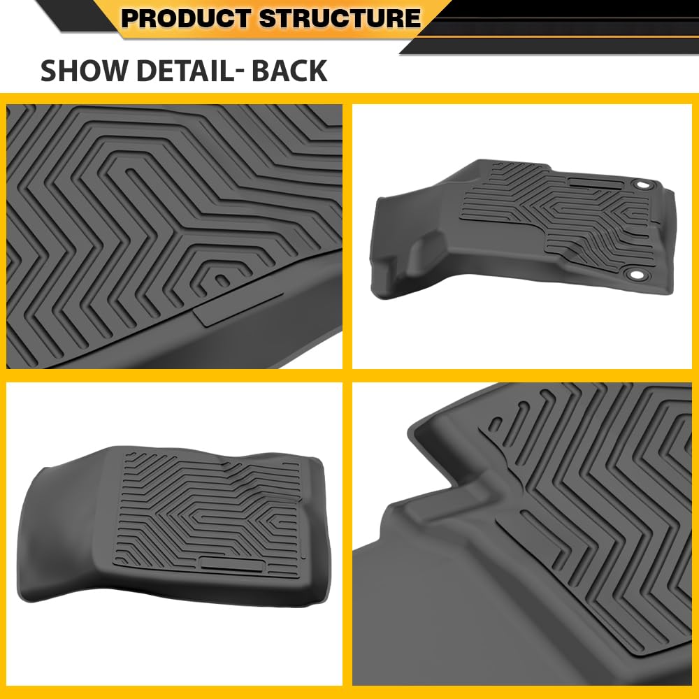 TPE Floor Liner 3PCS, All Weather Protection Mats, Waterproof, Compatible with Honda Civic 2012 2013 2014 2015, Front & 2nd Row, Floor Mats Cargo Liners Accessories Black