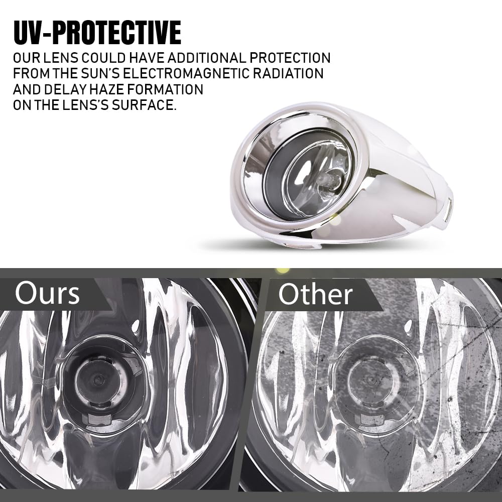 G-PLUS Fog Lights Compatible with Ford Focus 2012 2013 2014 Fit S SE SEL Titanium models LH & RH Fog Lamps with Chrome Fog Cover 4F9Z15200AA CP9Z17E810C CP9Z17E811C BM51-19953-AD BM51-19952-AD
