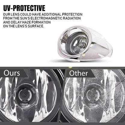 G-PLUS Fog Lights Compatible with Ford Focus 2012 2013 2014 Fit S SE SEL Titanium models LH & RH Fog Lamps with Chrome Fog Cover 4F9Z15200AA CP9Z17E810C CP9Z17E811C BM51-19953-AD BM51-19952-AD