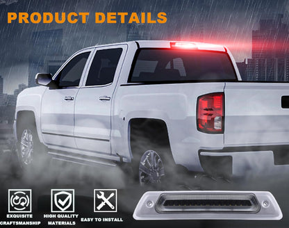 G-PLUS (Clear lens Black Housing LED Third Brake Light Compatible With Ford F150 2009-2014 High Mount Rear 3rd Cargo Tail Lamp