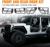 G-PLUS Tubular Doors Compatible with Jeep Wrangler 2007-2018 JK Unlimited 4-Door Model Front and Rear Tubular Doors Steel Textured Black with Side View Mirrors and Mounting Hardware
