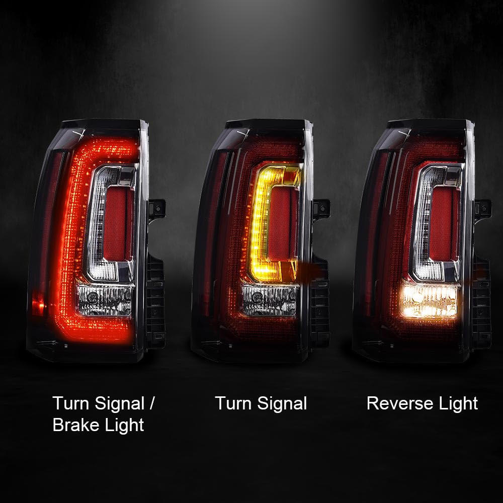 G-PLUS LED Bar Tail Light Compatible with GMC Yukon/Yukon XL 2015-2020, Left Driver Side, Red Luces Traseras Rear Brake Lamps Assembly