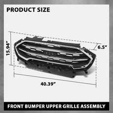 G-PLUS Bumper Grille for Ford Ecosport 2018-2022 Chrome Black Side View