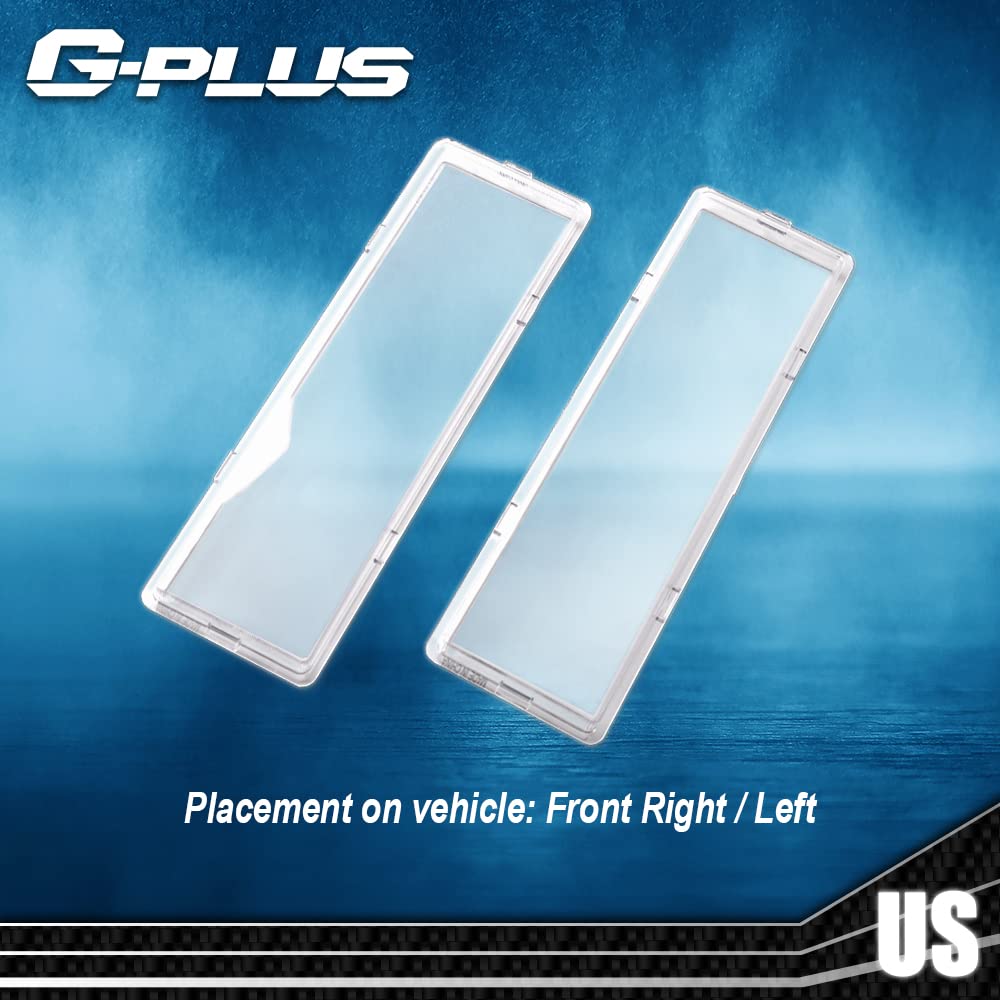 G-PLUS Front Headlight Lenses Cover Compatible with 1994-1998 C10 C/K Tahoe Suburban Silverado,Left & Right Side Replacement Pair (Clear Lens)