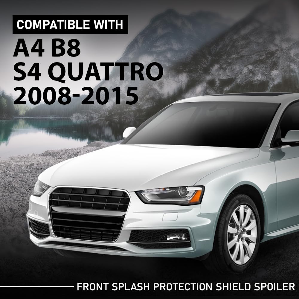 G-PLUS 2PCS Front Splash Protection Shield Spoiler, Compatible with Audi A4 B8 S4 Quattro 2008-2015, 8K0853888A, 8K0853887A