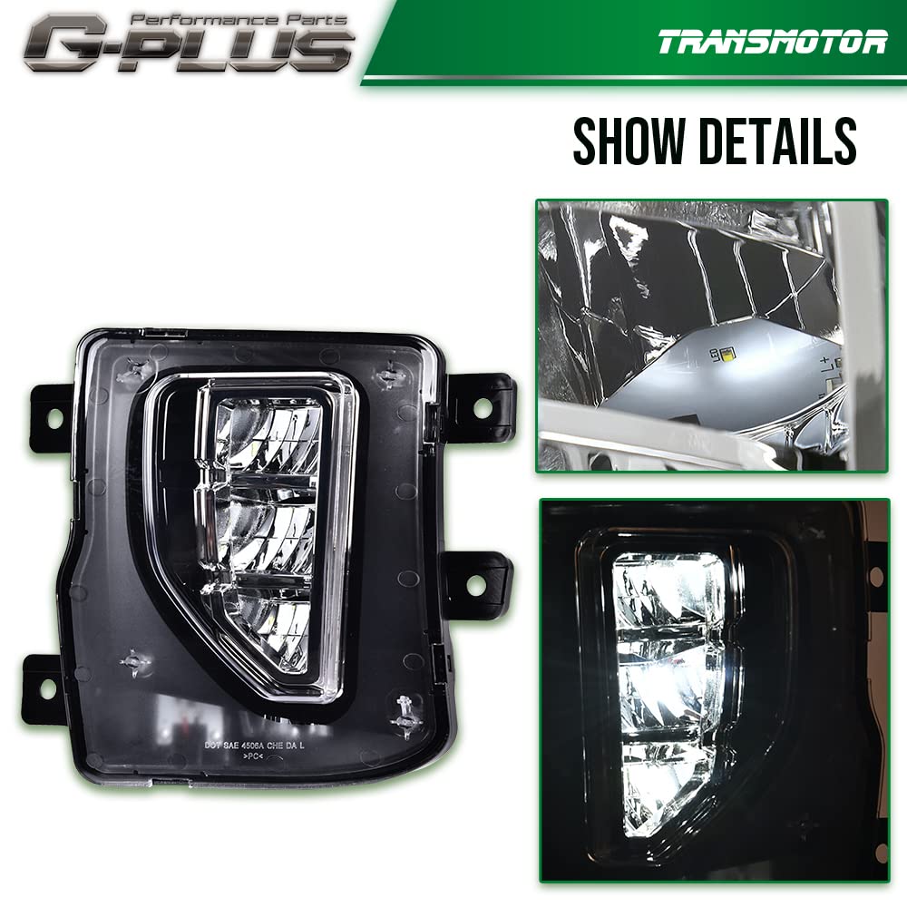 G-PLUS LED Fog Light Compatible With 2016-2018 Chevy Silverado 1500,Bumper Lamps Driving Fog Lamps w/Switch (Clear lens)