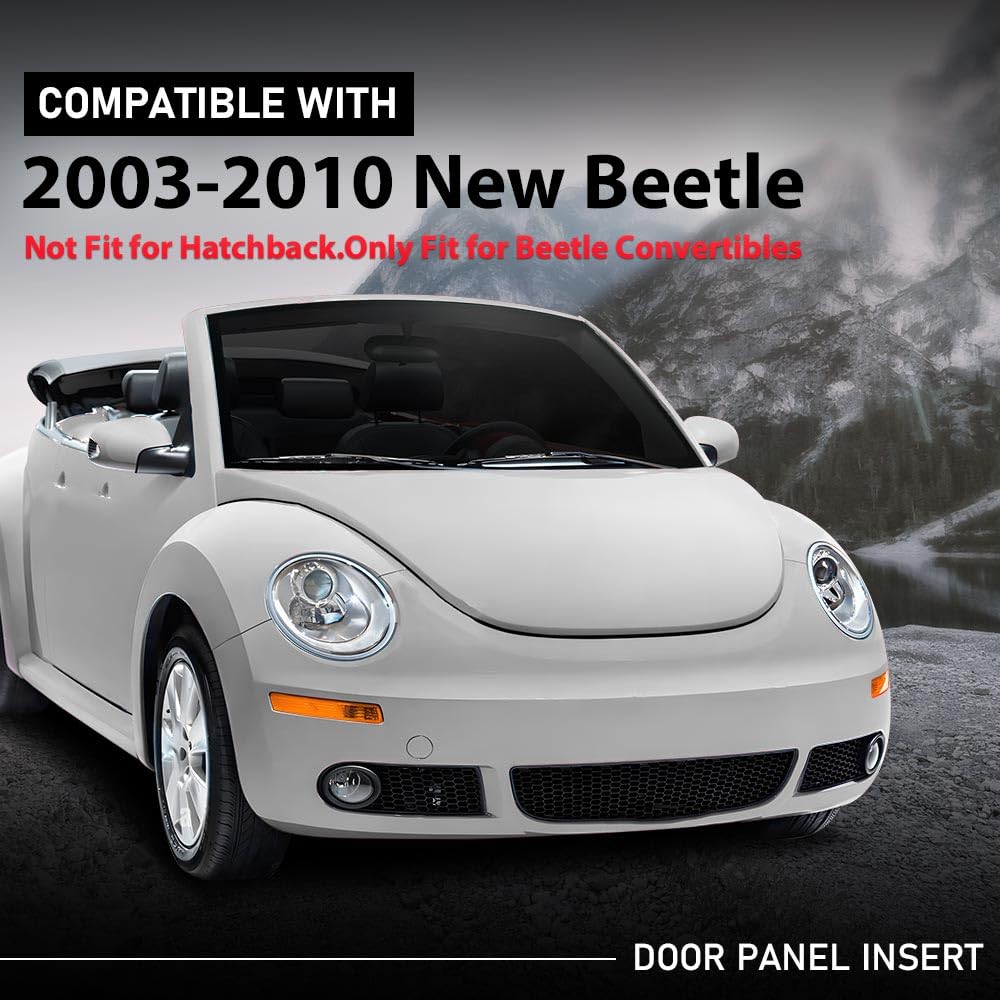 G-PLUS Door Panel Insert Beige Compatible with Volkswagen New Beetle 2003-2010, Not Fit for hatchback, Only Fit for Beetle Convertibles