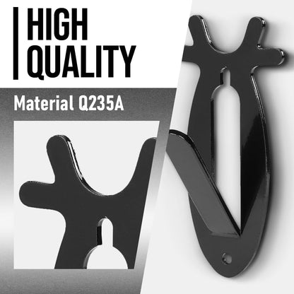 G-PLUS 4 Pack of Wall Hanger Hook European Antler Style Wall Mount Bracket for Hanging Mounting Deer, Antler S, Whitetail Deer, Mule Deer and Many Other Animals Living Room Bedroom Home Decor Black
