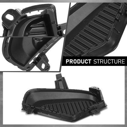 G-PLUS Front Bumper Fog Light Lamp Cover Pair Compatible with Toyota Rav4 2019-2022 TO1038225, TO1039225, 521270R150, 521280R150, 52127-0R150, 52128-0R150 Black