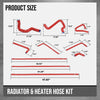G-PLUS Radiator & Heater Hose Kit Compatible with Ford F150 F250 F350 Bronco Trucks 5.0L/5.8L 1988 1989 1990 1991 1992 1993 1994 FOTZ8260E, FOTZ8286D Red