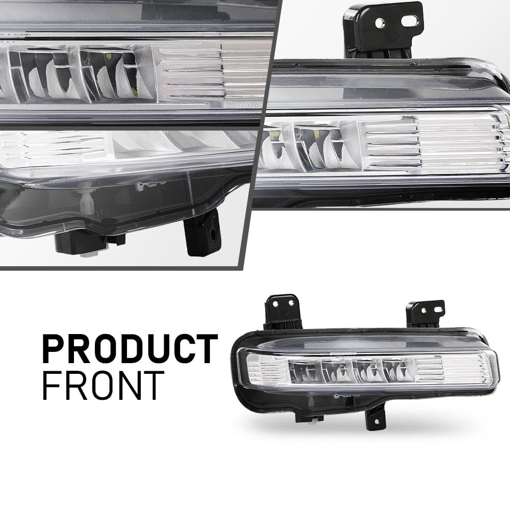 G-PLUS LED Front Right Fog Lights Lamp Assembly, Compatible with Ford Explorer 2020-2024 (Except Timberline Model), Passenger Side, LB5Z15200C, LB5Z15200D