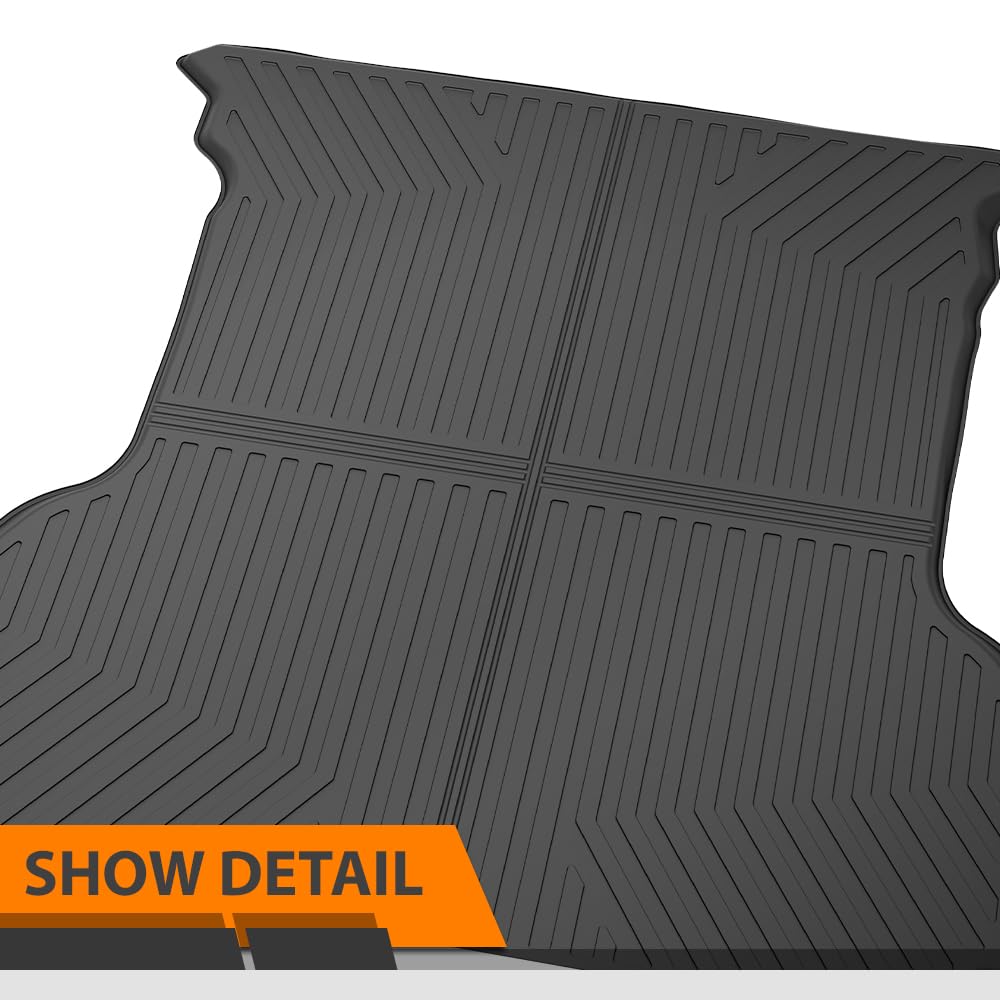 G-PLUS Truck Bed Mat Liner Compatible with Ford F150 2004-2014 with 5.5FT Bed All Weather Protection TPE Heavy Duty Trunk Mat Black